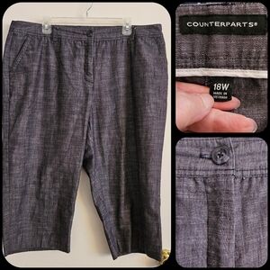 SIZE 18W Counterparts Charcoal Cropped Trousers